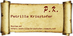 Petrilla Krisztofer névjegykártya